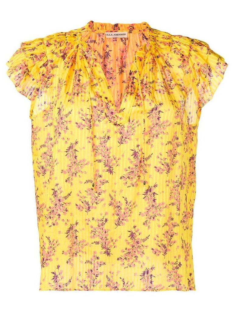 Ulla Johnson flutter sleeve blouse - Yellow