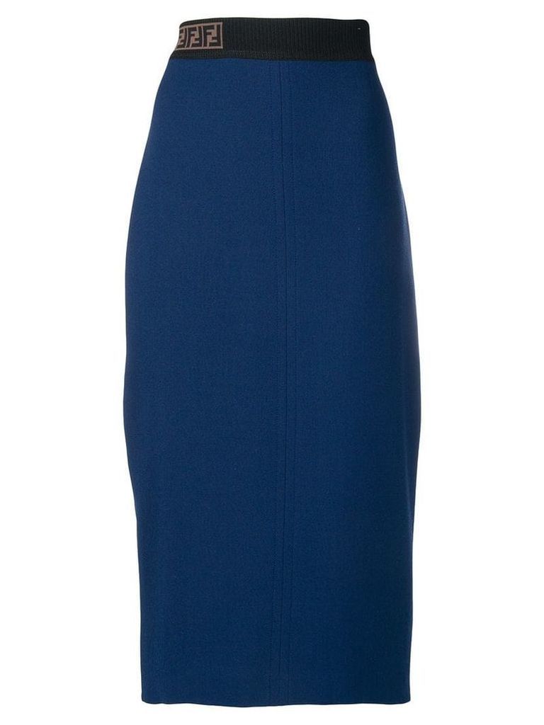Fendi high waisted fitted skirt - Blue