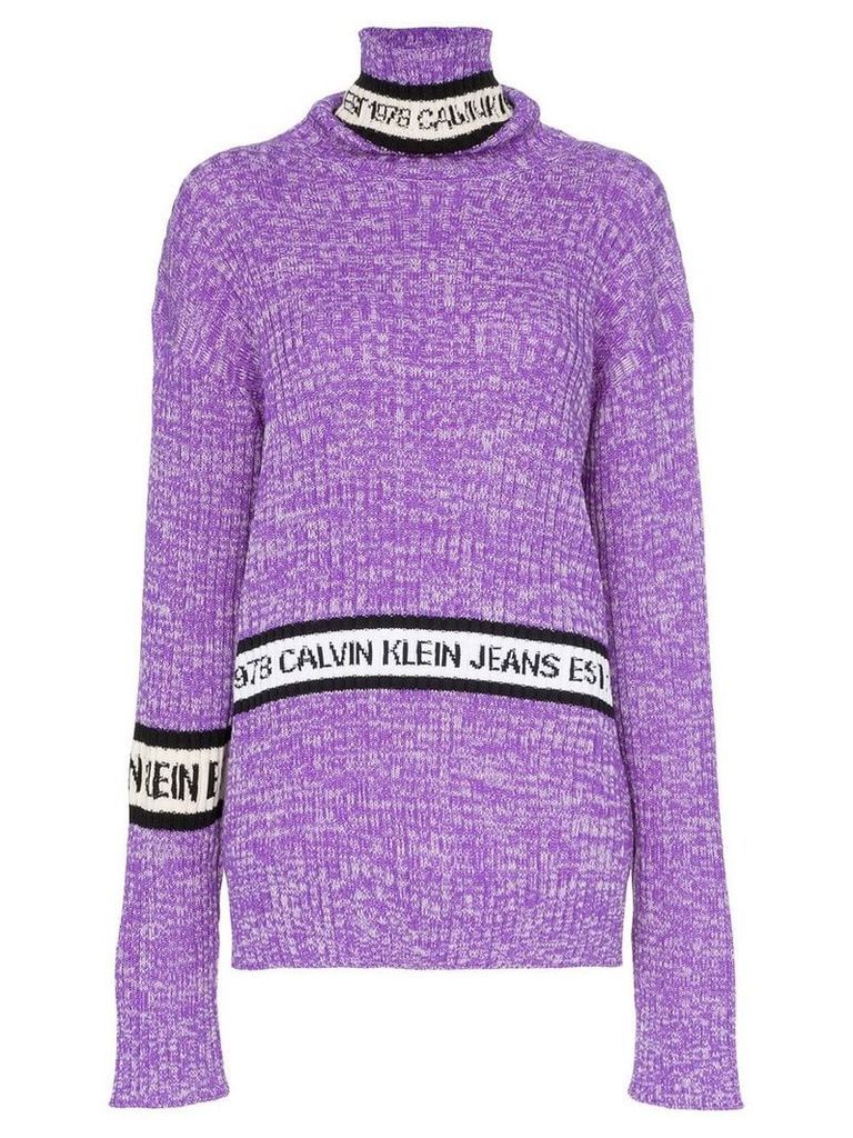 Calvin Klein Jeans Est. 1978 turtleneck wool logo sweater - Purple