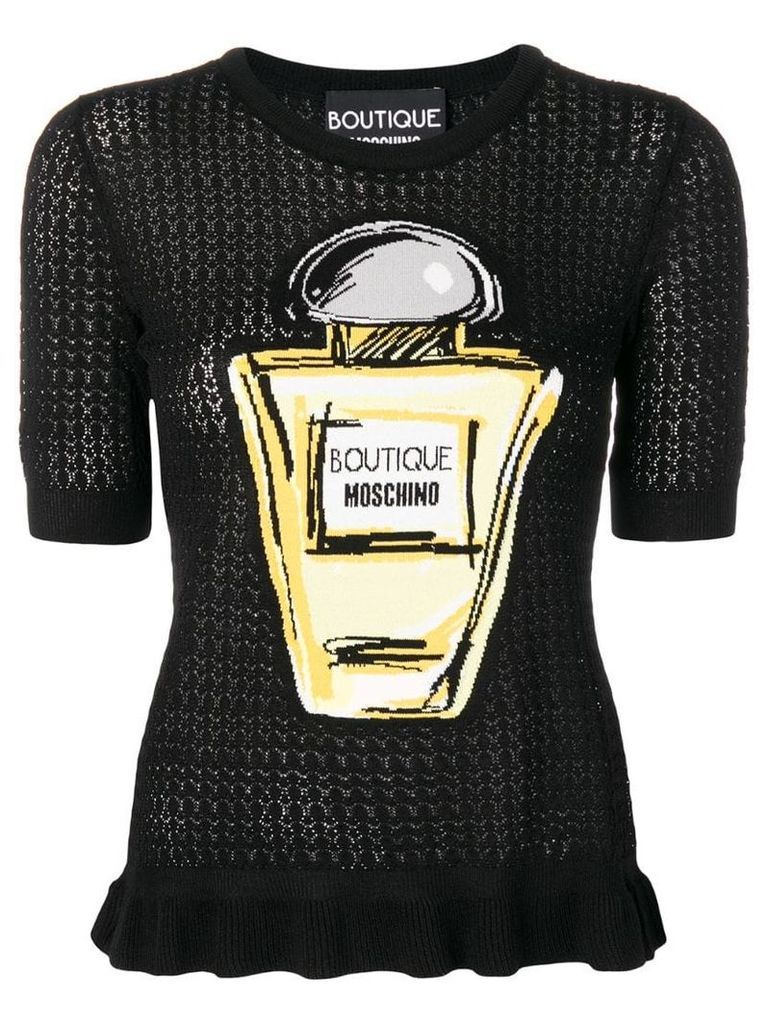 Boutique Moschino perfume bottle knitted top - Black