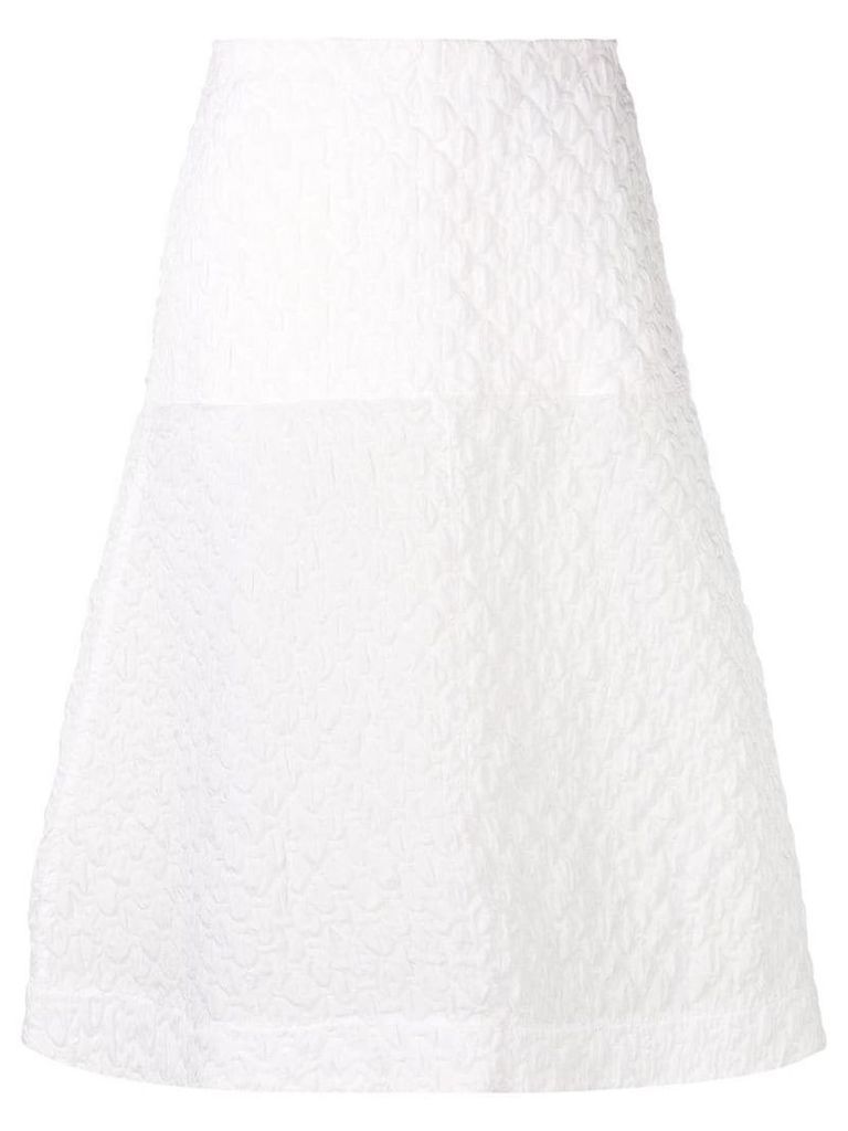 Jil Sander Navy plissé A-line skirt - White