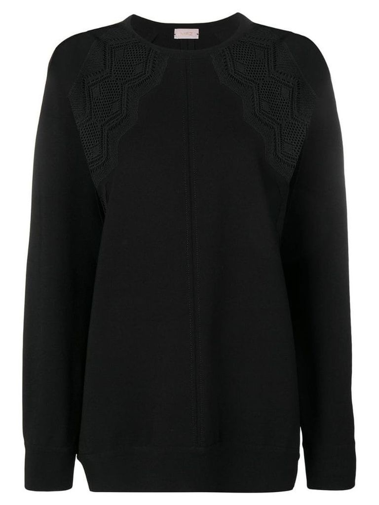 MRZ lace-panelled jumper - Black