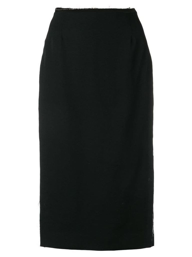 Comme Des Garçons waist high split pencil skirt - Black