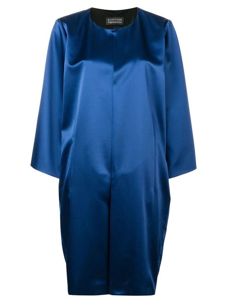 Gianluca Capannolo collarless mid-length coat - Blue