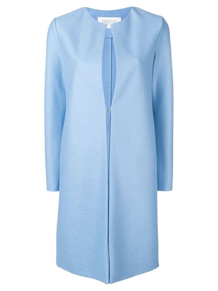 Harris Wharf London collarless mid-length coat - Blue