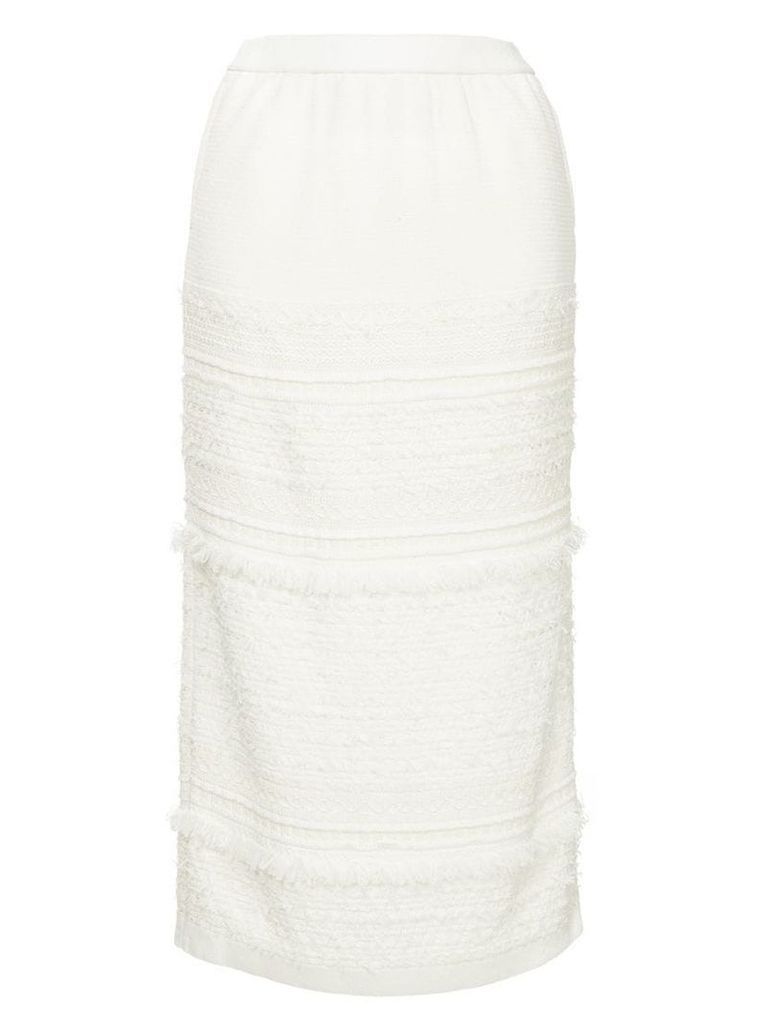 Coohem tweed midi skirt - White