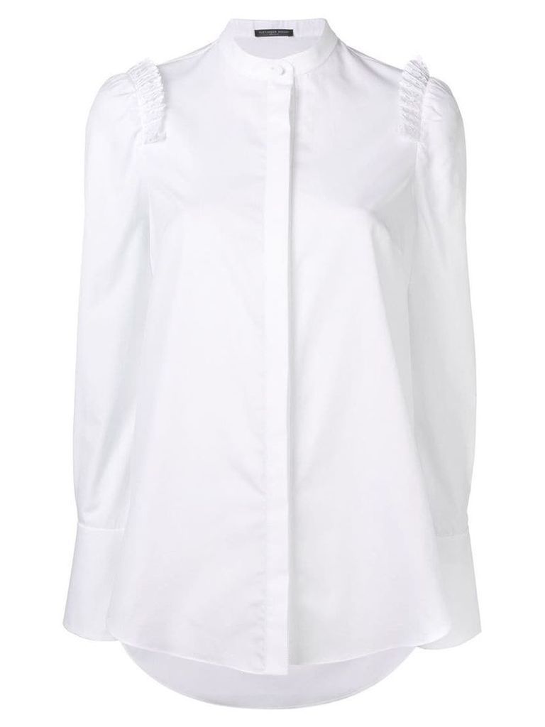 Alexander McQueen Broderie Anglaise-trim shirt - White