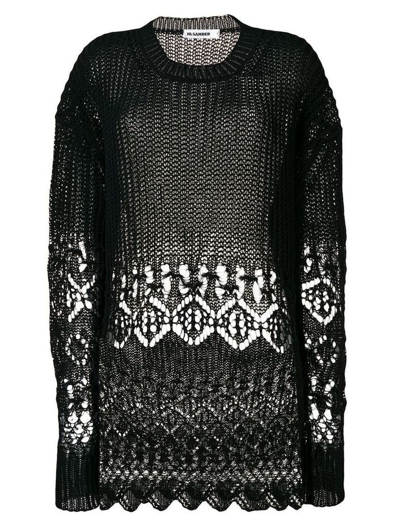 Jil Sander crochet jumper - Black