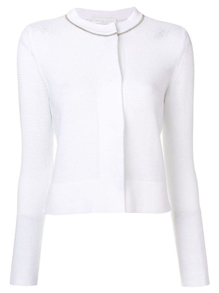 Fabiana Filippi rhinestone embellished cardigan - White