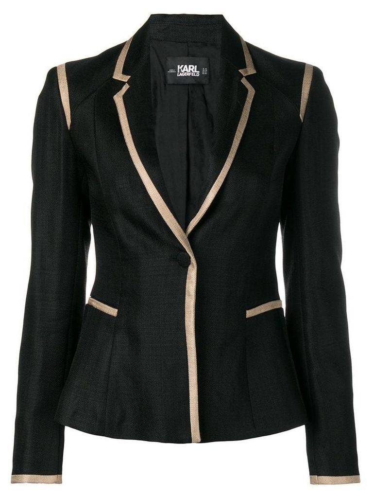 Karl Lagerfeld tailored twill blazer with piping - Black