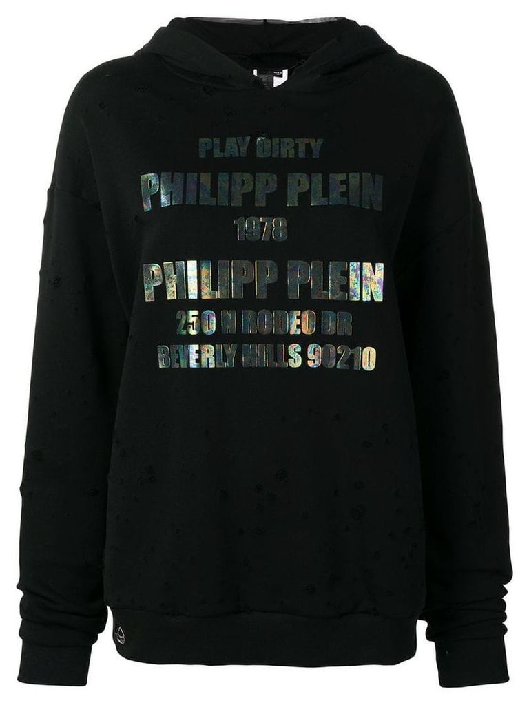Philipp Plein distressed hoodie - Black