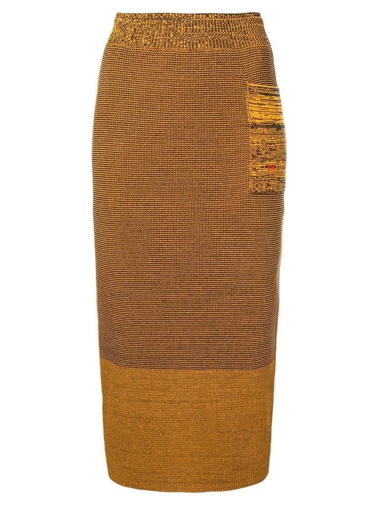 Victoria Beckham fitted knit skirt - Yellow