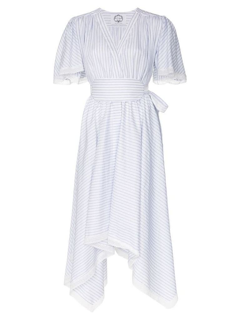 Evi Grintela Romy pinstripe cotton midi-dress - White