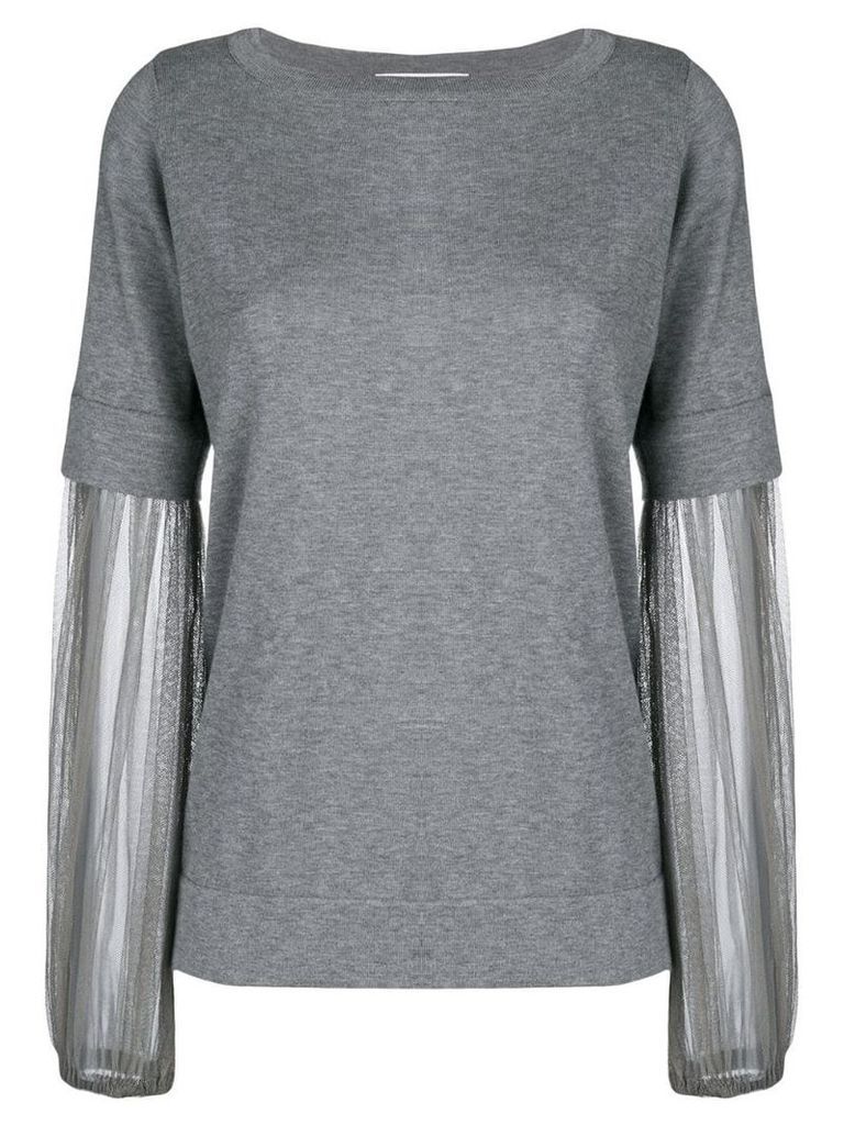 Fabiana Filippi mesh sleeves jumper - Grey