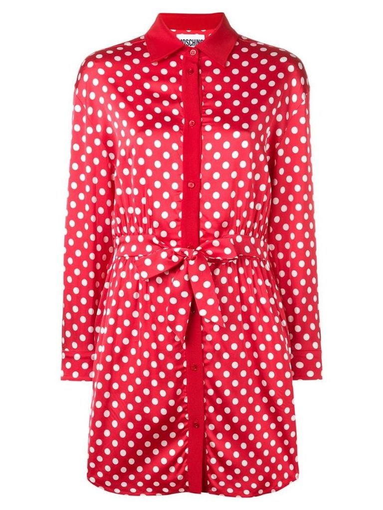 Moschino polka dots shirt dress - Red