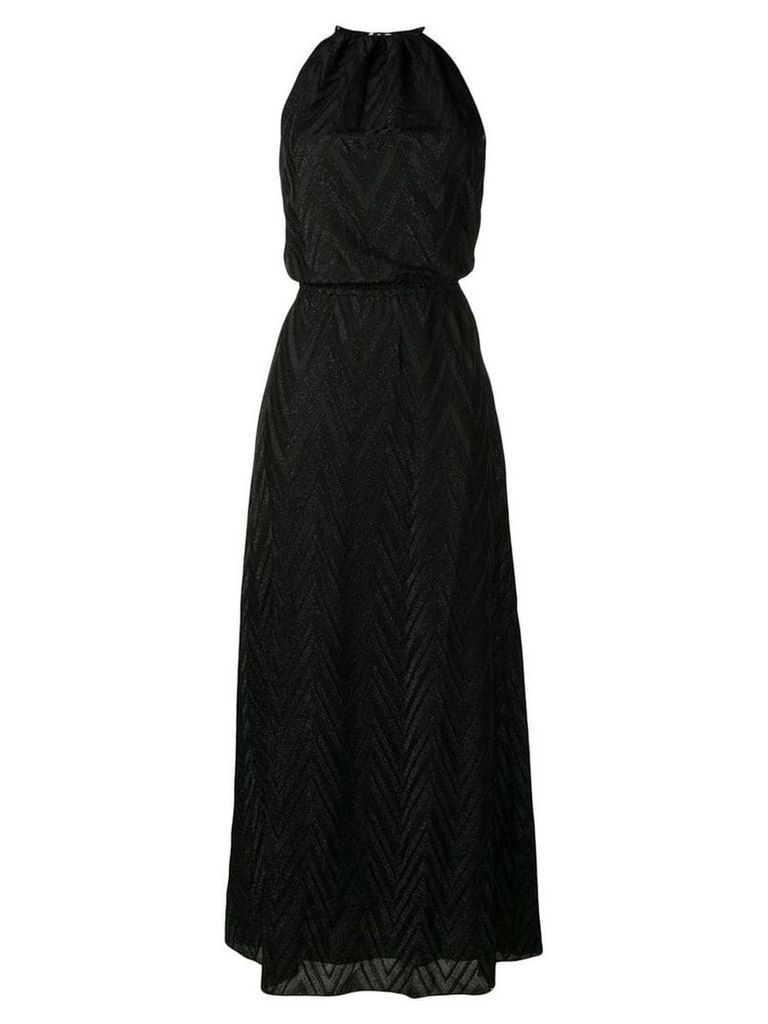 M Missoni zigzag knit halterneck maxi dress - Black