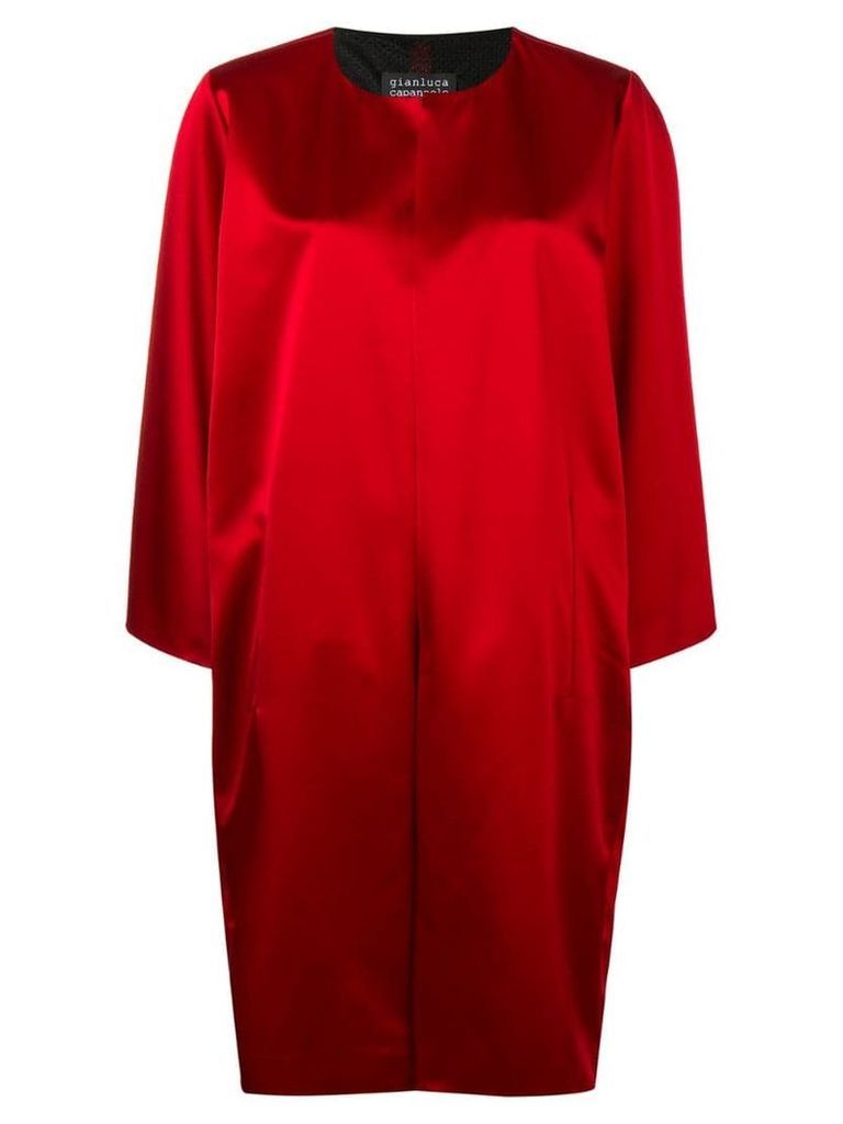 Gianluca Capannolo collarless mid-length coat - Red