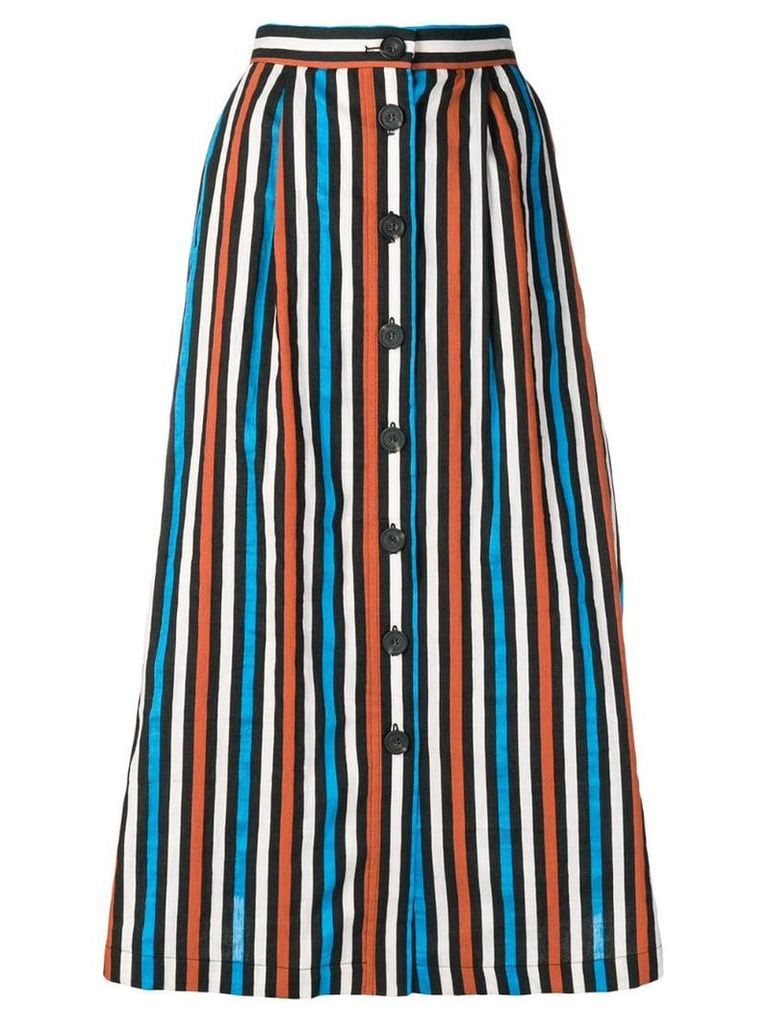 Isa Arfen striped flared skirt - Blue