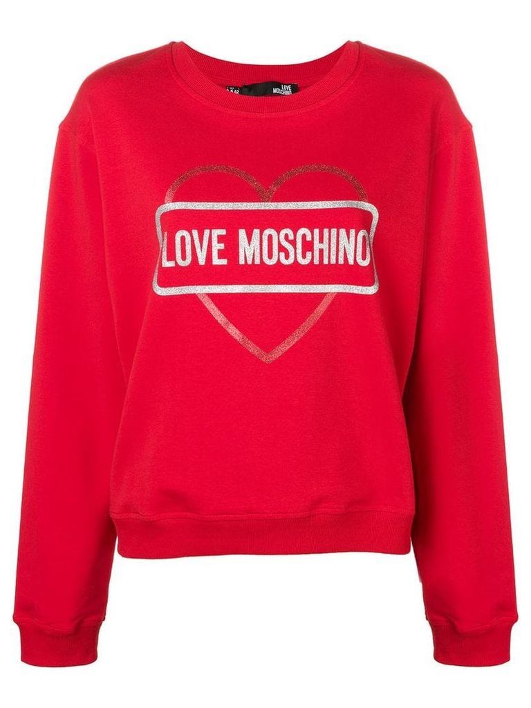 Love Moschino logo heart print sweatshirt - Red