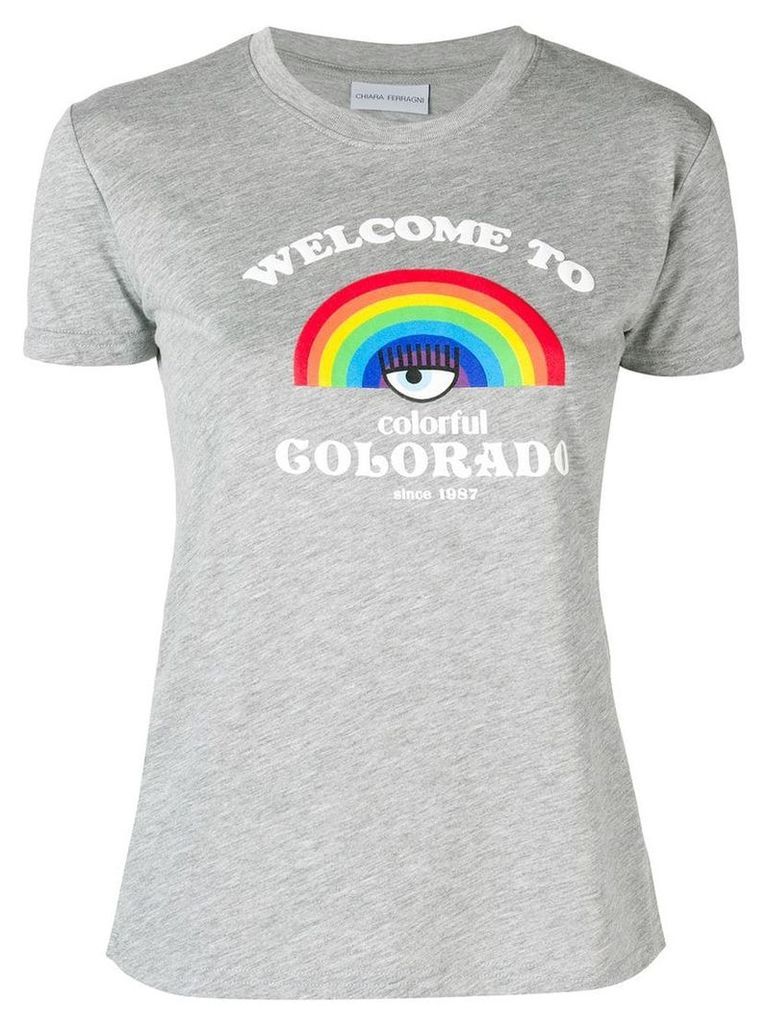 Chiara Ferragni Rainbow print T-shirt - Grey