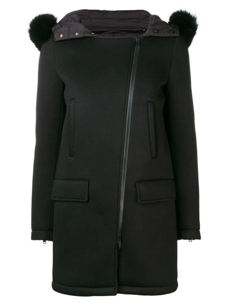 Herno hooded mid-length coat - Black