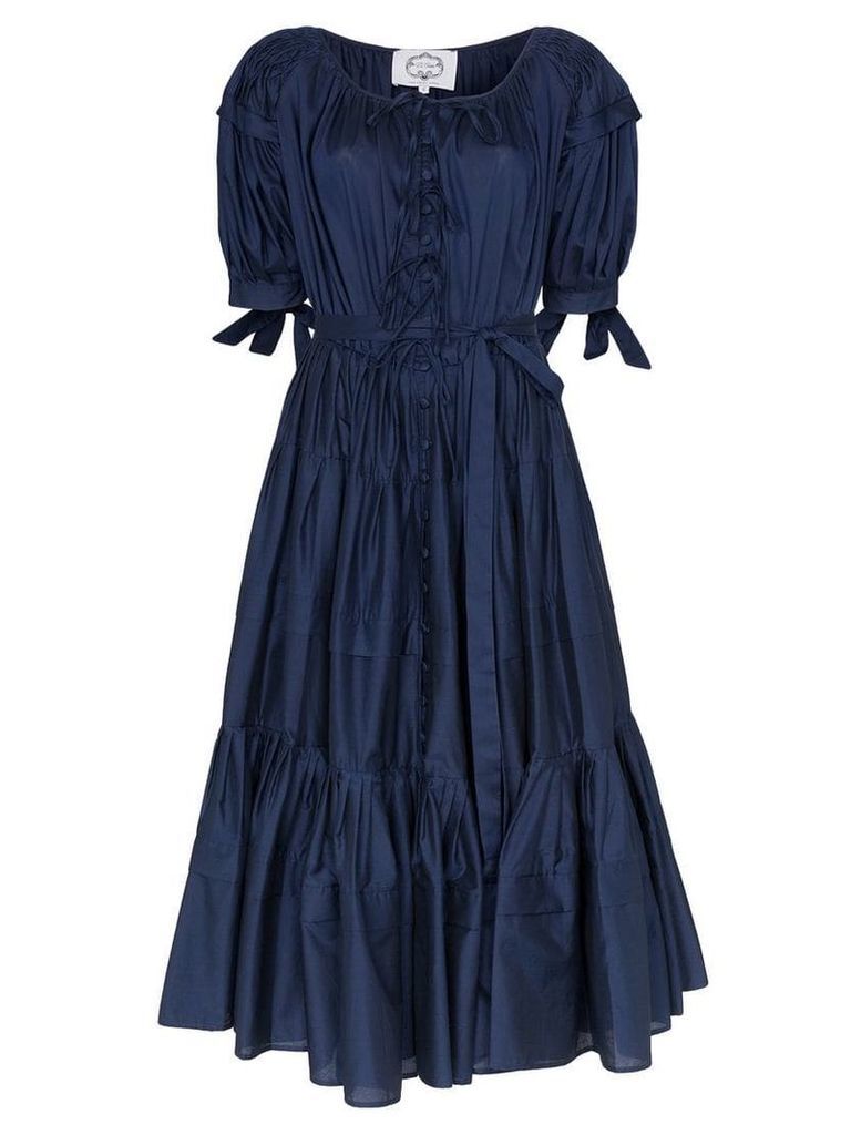 Evi Grintela Franca puff sleeve tiered dress - Blue