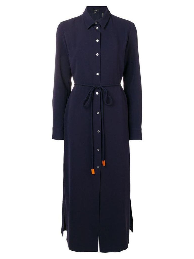 Theory long-sleeve fitted dress - Blue