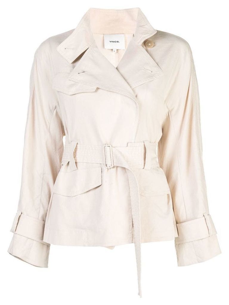 Vince short belted trench coat - Neutrals