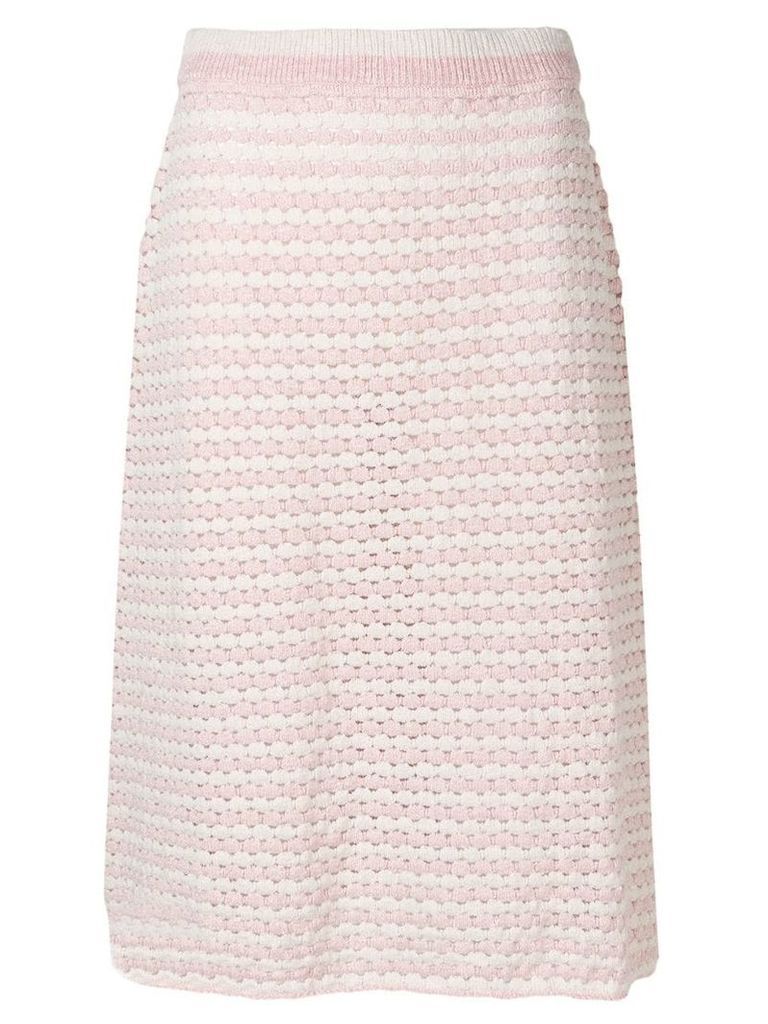 Jil Sander striped crochet skirt - Pink