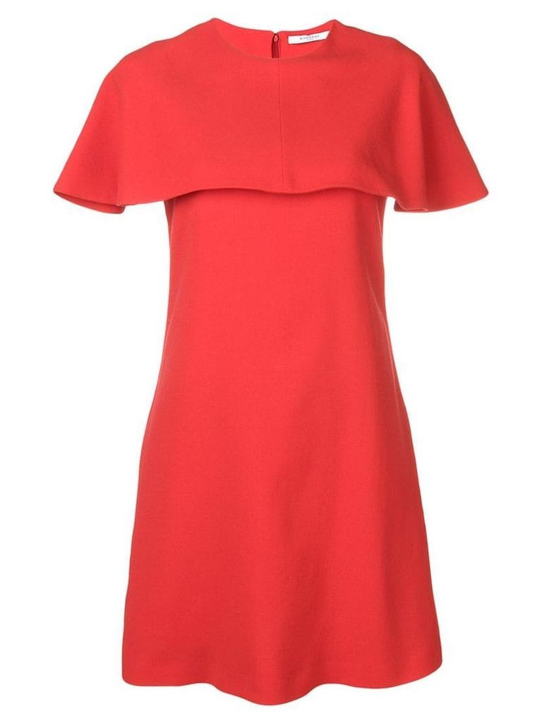 Givenchy short sleeve cape dress - Red