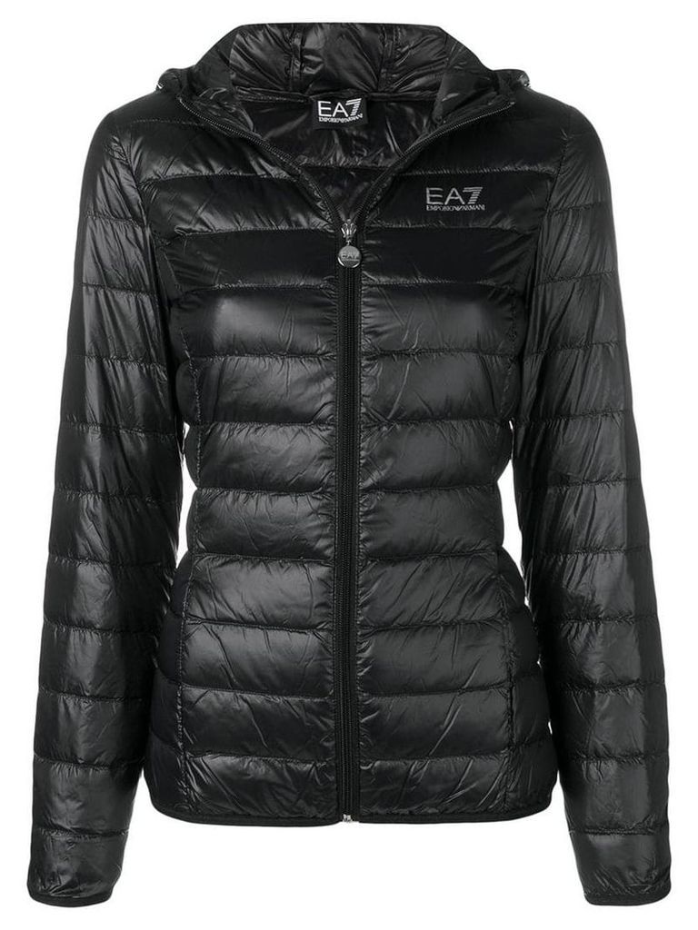 Ea7 Emporio Armani hooded puffer jacket - Black