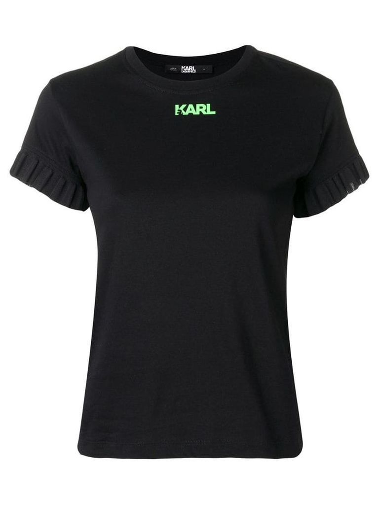 Karl Lagerfeld Neon Lights frill T-shirt - Black