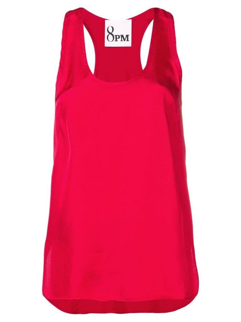 8pm racer back tank top - Red