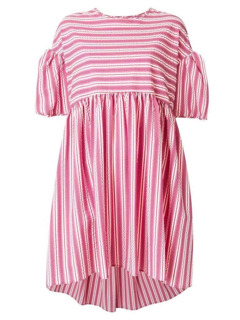 Henrik Vibskov striped dress with puff sleeves - Pink