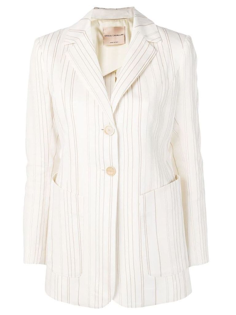 Erika Cavallini striped blazer - White