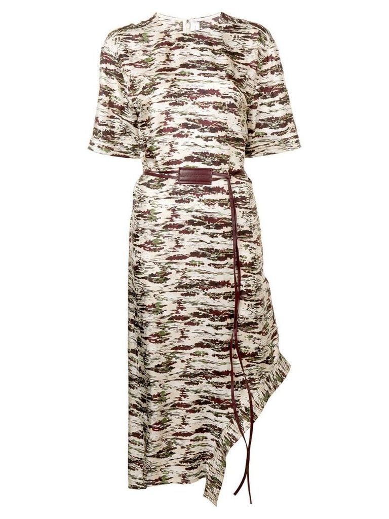 Victoria Beckham camouflage print midi dress - Neutrals