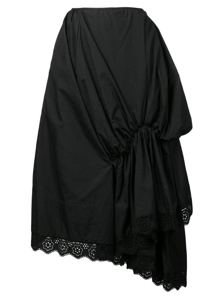 Simone Rocha lace trim draped skirt - Black