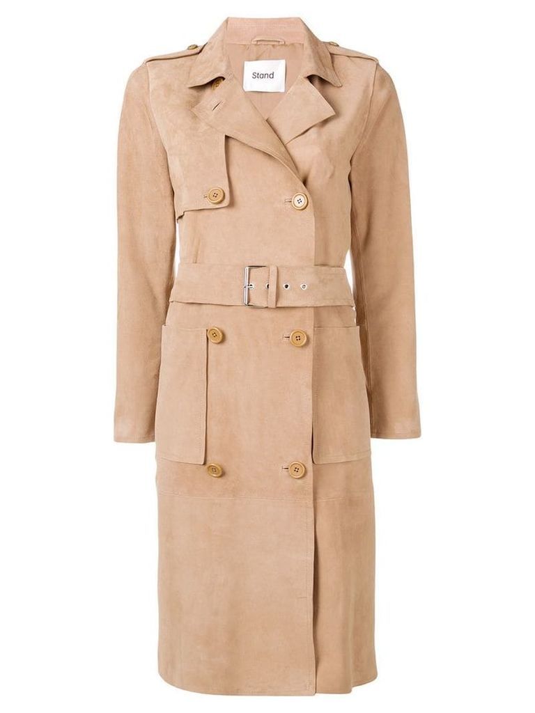 Stand belted trench coat - Neutrals