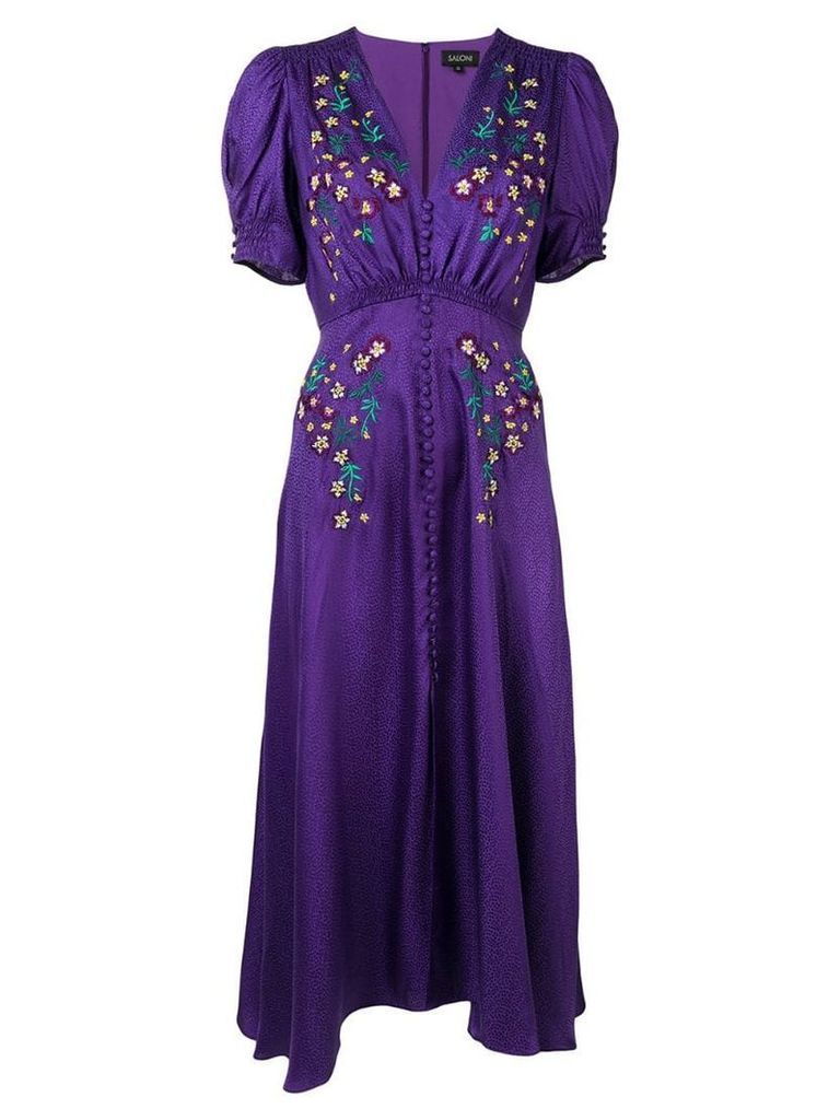 Saloni Lea embroidered dress - Purple