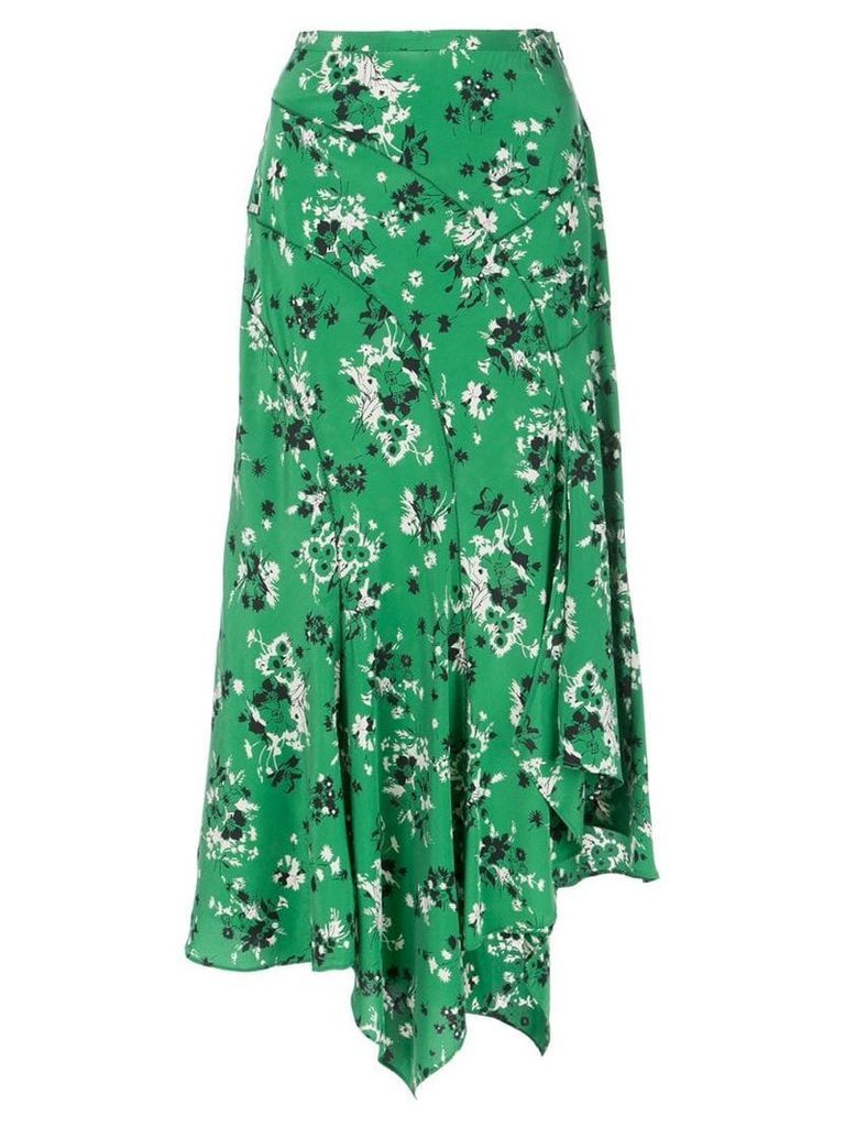 Veronica Beard floral print midi skirt - Green