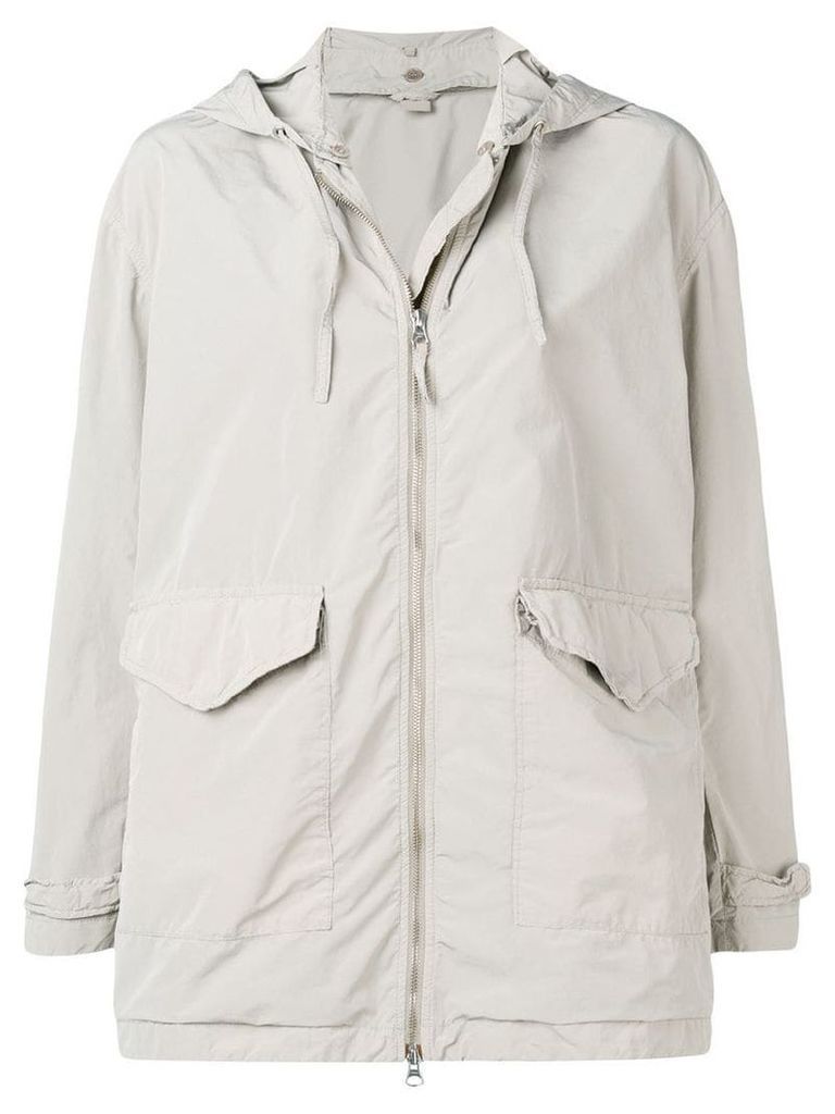 Aspesi grey hooded raincoat - Neutrals