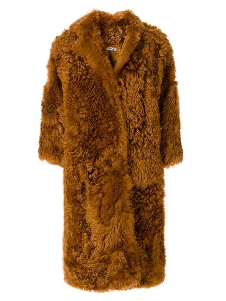 Desa 1972 oversized fur coat - Brown