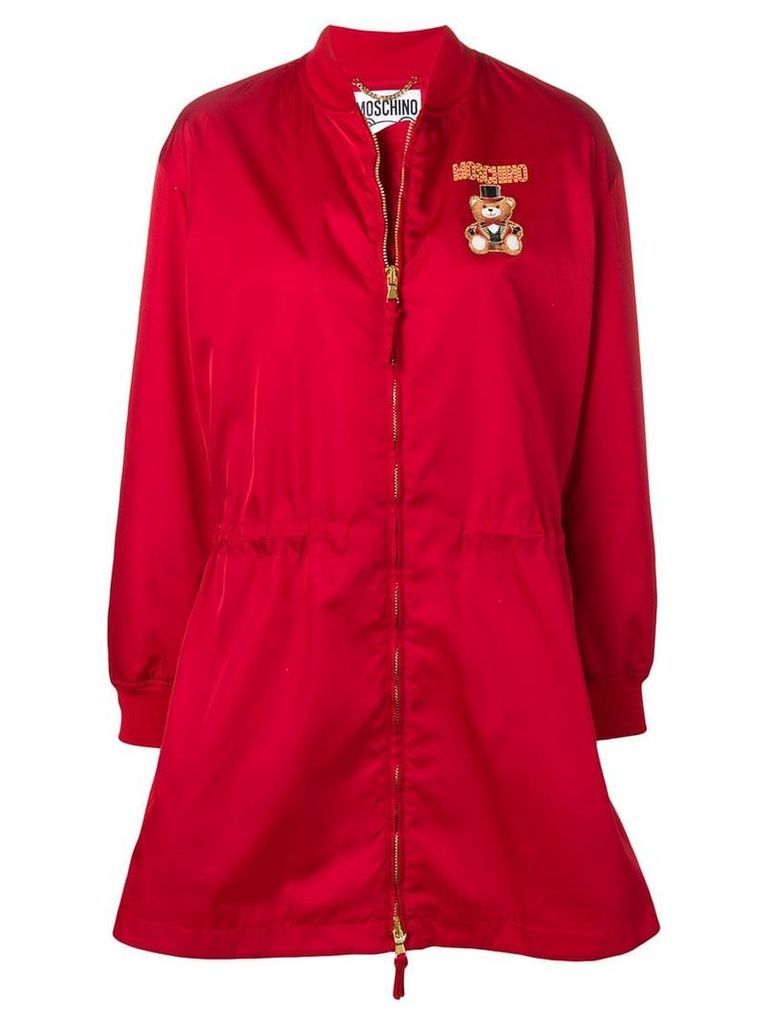 Moschino teddy circus zipped raincoat - Red