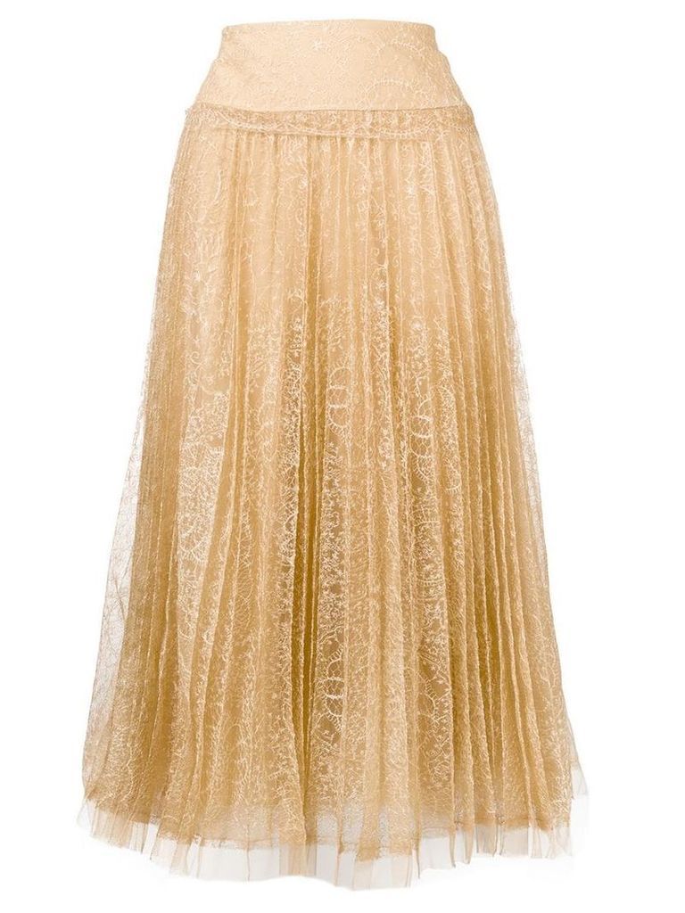 Ermanno Scervino pleated lace skirt - Neutrals