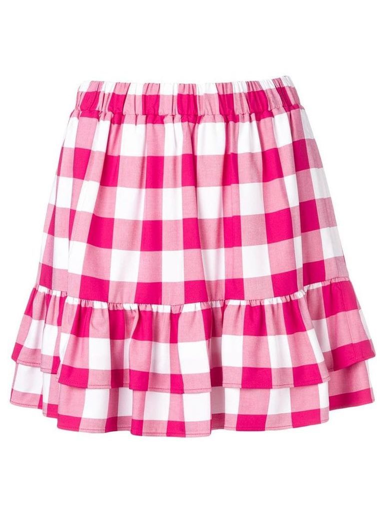 Love Moschino check layered skirt - Pink
