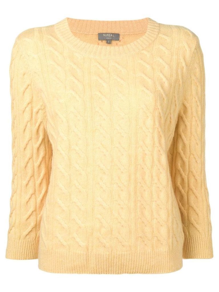 N.Peal cable knit sweater - Yellow
