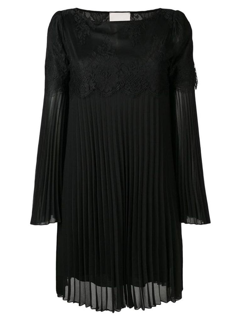 Aniye By lace insert pleated dress - Black