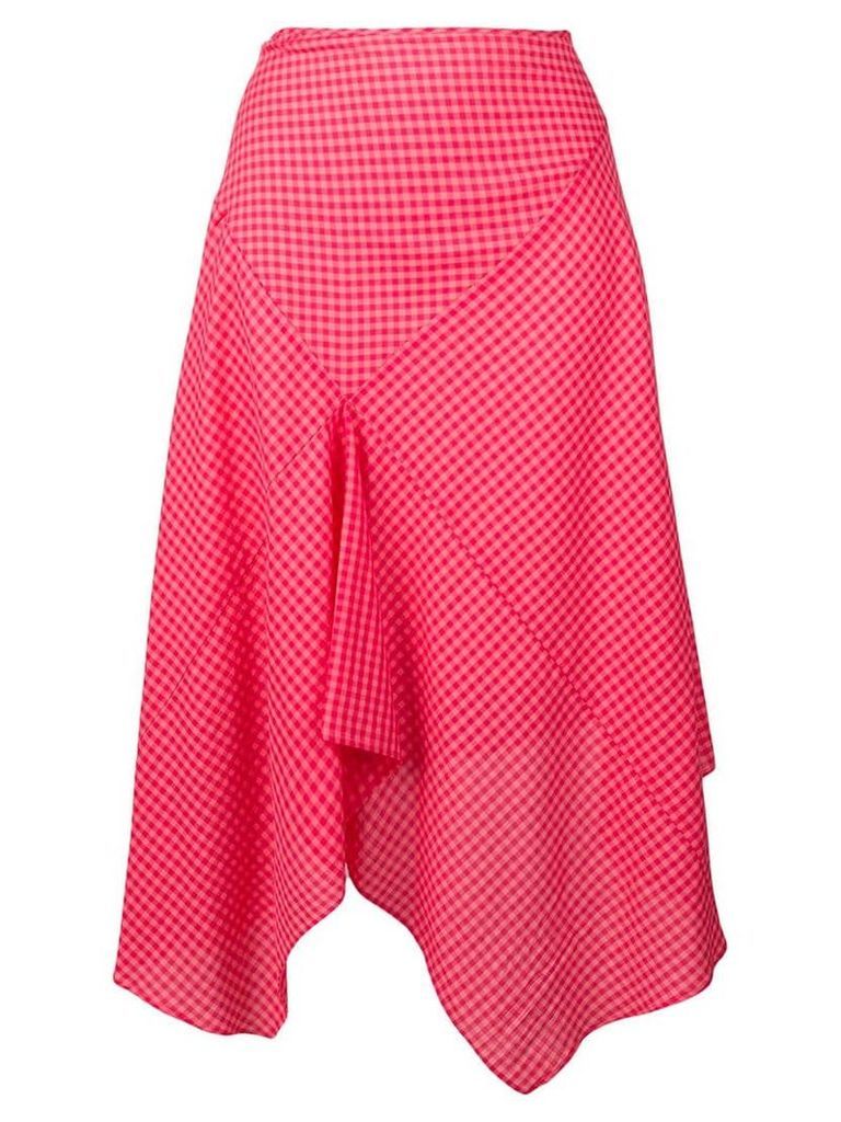 PS Paul Smith asymmetric check-print skirt - Red