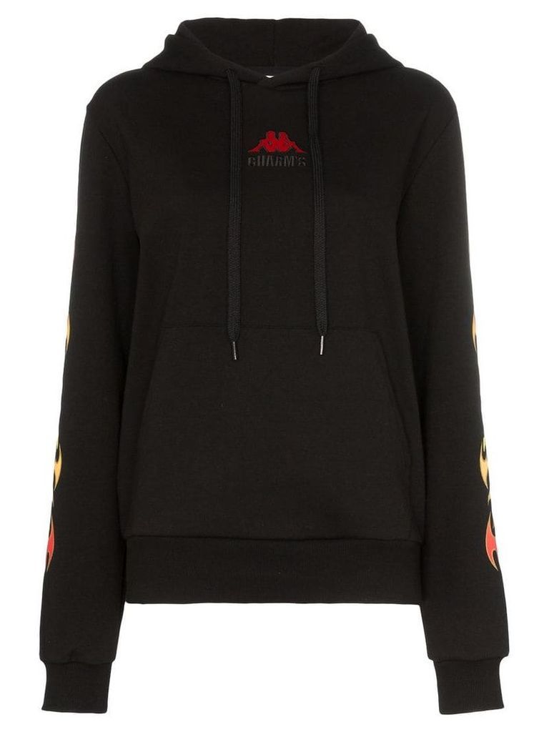 Charm's Flame print hoodie - Black