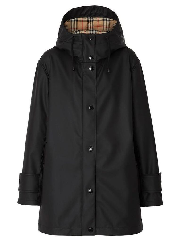 Burberry Kingdom Print Showerproof Hooded Coat - Black